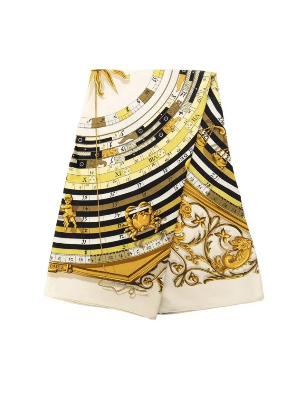 Hermes Carre 90 Dies Et Hore Astrology Scarf Ivory Multi Color Silk